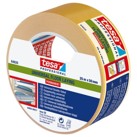tesa 64620 Dubbelzijdig PP tapijttape (0.185mm) 50mm x 25 meter