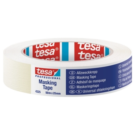 tesa 4325 Afplaktape voor algemene toepassingen 25mm x 50 meter
