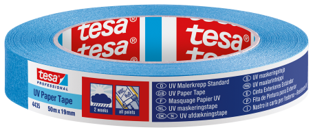 tesa 4435 Afplaktape papier UV-bestendig 19mm x 50 meter Blauw