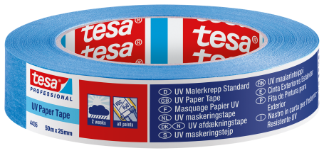 tesa 4435 Afplaktape papier UV-bestendig 25mm x 50 meter Blauw