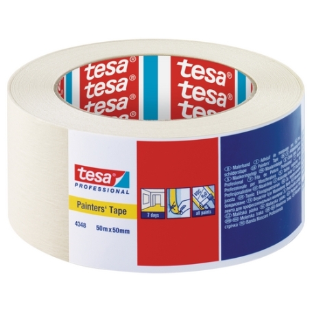 tesa 4348 Afplaktape papier binnenschilderwerk 50mm x 50 meter