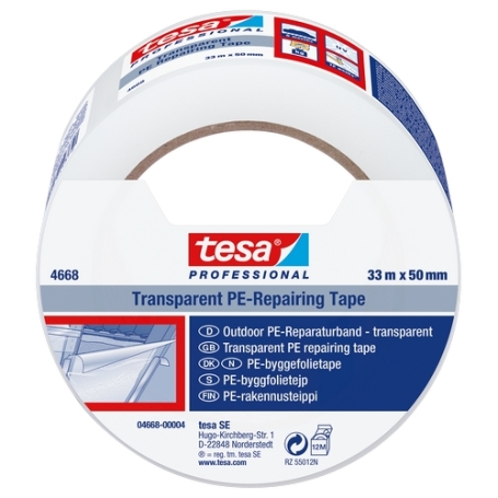 tesa 4668 PE hoogwaardig weersbestendig tape 50mm x 33 meter Transparant